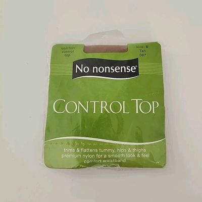 No Nonsense Control Top Panty Hose Size B Color Tan 087 Made In USA